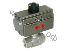 ШК-ПГС215304-PAT032D Шаровой кран из нержавеющей стали AISI304 (CF8) с пневмоприводом двойного действия Дн15 (1/2")