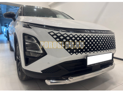 Защита переднего бампера двойная Папа Тюнинг d60/42 для OMODA C5 Рестайлинг 2024-