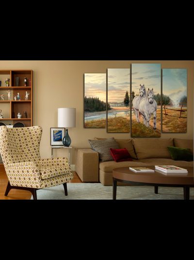 Модульная картина &quot;Странствующие лошади&quot;