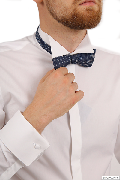 Бабочка мужская темно-синяя с принтом - ANDRE