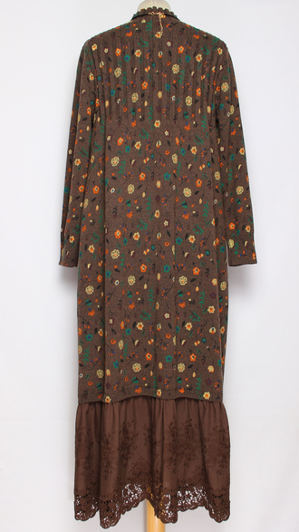 ПЛАТЬЕ БОХО хлопок "ПРОВАНС ВОЛАН" шоколад р.46-54