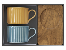 Набор кружек Время отдыха, синяя, жёлтая, 0,25 л, 2 шт