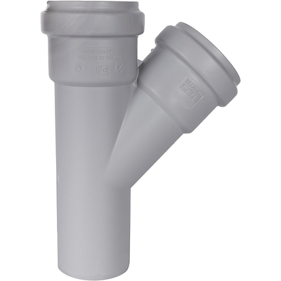 Тройник канализационный STOUT D 58х58 / 45° бесшумный (Арт. SKB-0015-585845)