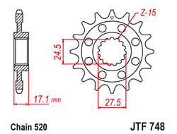 Звезда ведущая JT JTf748.15 (JTf748-15) (f748-15)
