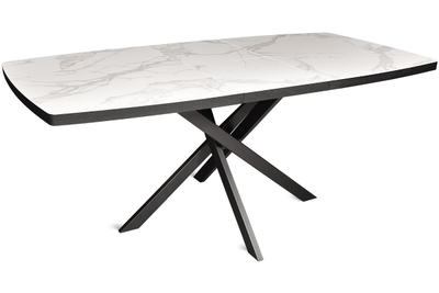 Aramis черный/керамика белый мрамор 140(+40)х90