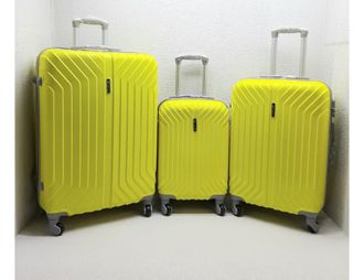Комплект из 3х чемоданов Корона ABS S,M,L желтый
