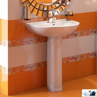 Раковина с пьедесталом Оскольская керамика Престиж, 63 см, белый, для ванной