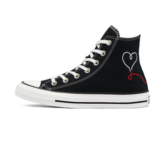 Кеды Converse All Star Valentine's Day черные высокие