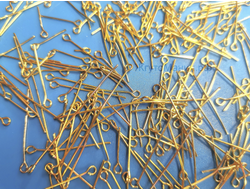 УЦЕНЕННЫЙ ТОВАР! ПИН "БУЛАВКА" С ПЕТЕЛЬКОЙ  - МИКС РАЗМЕРОВ - 20г - ЗОЛОТО