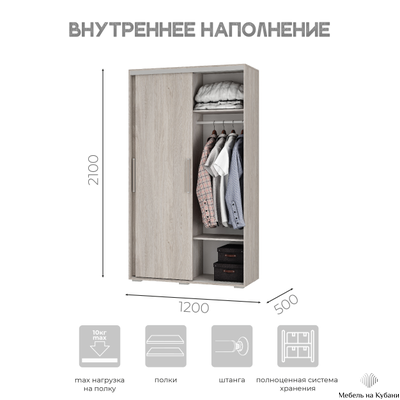 Мебелони ШКК-11 шкаф - купе Ясень белый