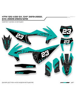 Наклейки на мотоцикл KTM 125-450 SX, SXF 2019-2022, EXC 2020-2023/GR8