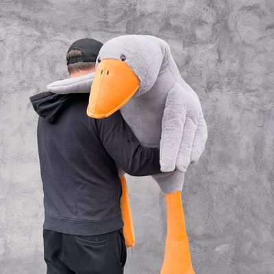 Плюшевый гусь 150 см премиум серый