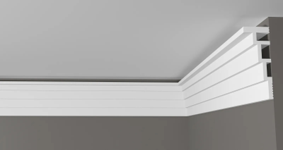 Потолочный плинтус DECOR-DIZAYN DD514, из дюрополимера, под покраску, ударопрочный, 2 метра