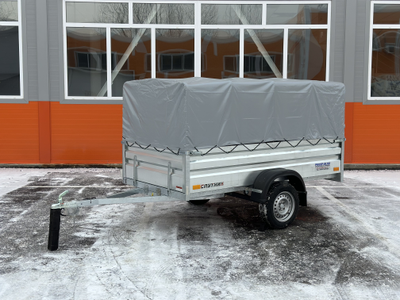 Прицеп «Спутник PRO» (2155x1300x480) увеличенный борт, оцинкованная рама, с силовым подрамником