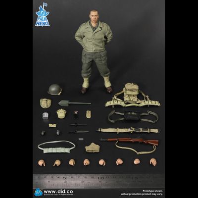 Рядовой Адриан Капарзо (Вин Дизель, "Спасти рядового Райана") - КОЛЛЕКЦИОННАЯ ФИГУРКА 1/12 scale Palm Hero Series WWII US 2nd Ranger Battalion Series 3 – Private Caparzo (XA80011) - DID