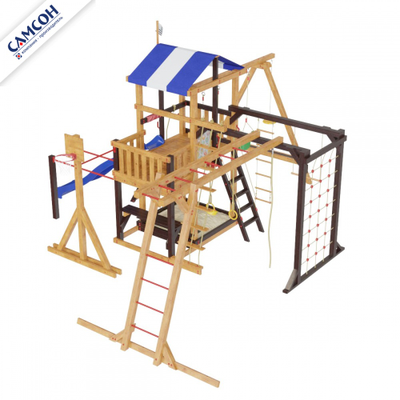 ДЕТСКАЯ ДЕРЕВЯННАЯ ИГРОВАЯ ПЛОЩАДКА САМСОН БРЕТАНЬ СЕМЕЙНАЯ в Воронеже