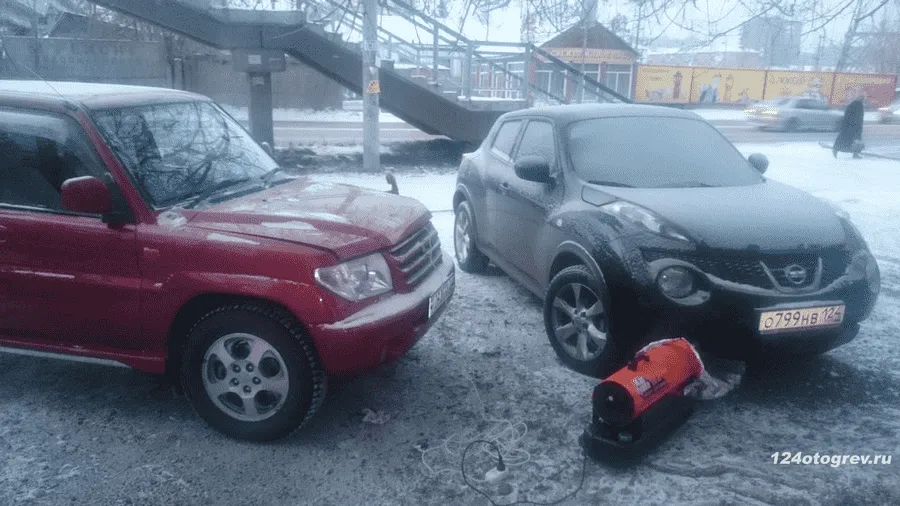 Отогрев и прикурка Nissan Juke по улице Семафорная в Красноярске