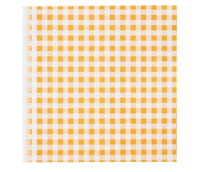 Бумага для бенто-торта 18*18 см (100 шт), оранжевая в клетку