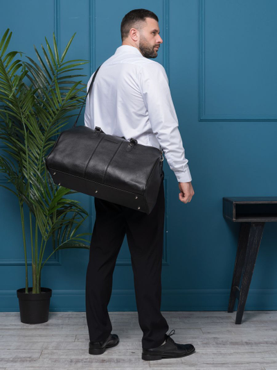 Кожаная дорожная сумка Campelli black (арт. 4014-01)