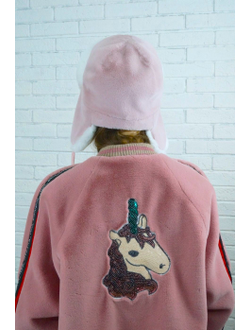 Женская ушанка «Гармония», цвет жемчуг + белый