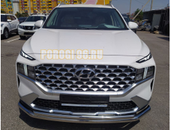 Защита переднего бампера двойная d60/42 для Hyundai Santa fe 2021-2024