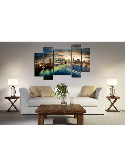 Модульная картина "Блеск ночного города"