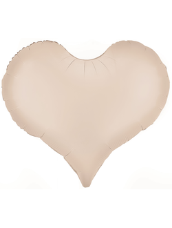 Шар (24''/61 см) Сердце, Люкс, Белый песок, Сатин