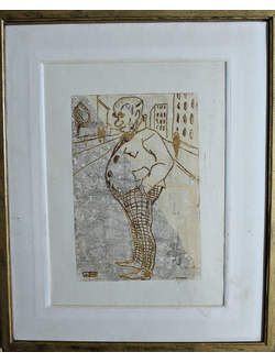 "Мужик" офорт, монотипия Чуркин В.М. 1970-е годы