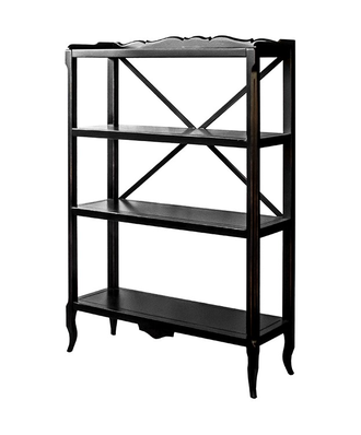 Этажерка с открытыми полками в три яруса.