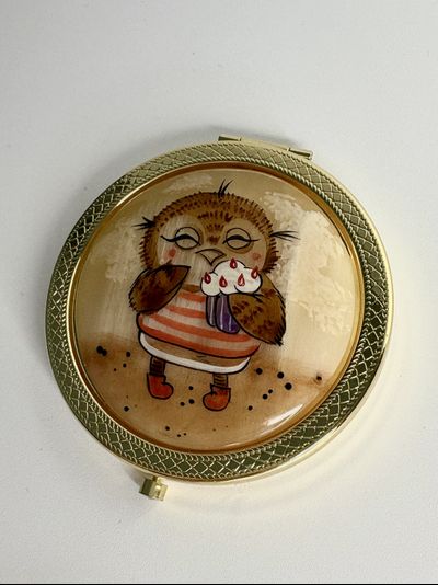 Зеркальце карманное с камнем селенит, разные изображения