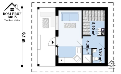 Баня из профилированного бруса "Уютная" 24м2 7х6
