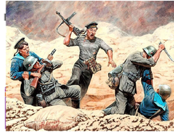 Сборная модель: (Master Box MB35152) Советские морские пехотинцы и немецкая пехота. Рукопашный бой. Восточный Фронт, 1941-1942 гг.