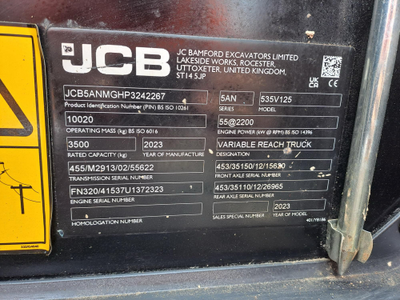 Телескопический погрузчик JCB 535-125, 2023 год