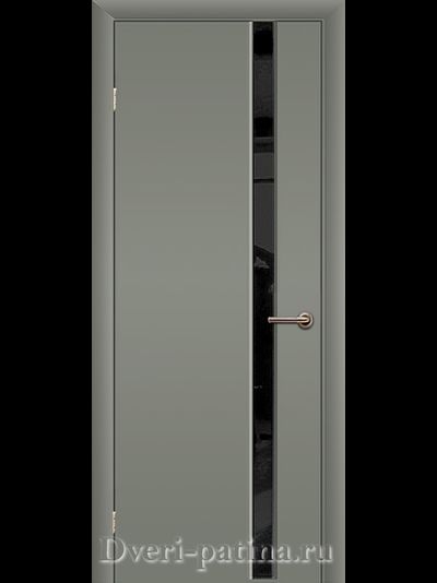 Дверь с черным вертикальным стеклом Стиль 2.1