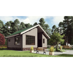 Одноэтажная каркасная баня с одной спальней 52м² (SK18)