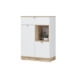 Юкки КМ 800 Комод 1 ящик 800х1116х450 Дуб делано/Белый шагрень