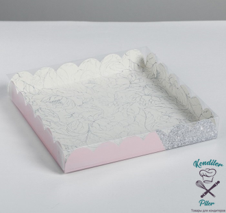 Коробка для кондитерских изделий с PVC-крышкой Enjoy every moment, 21 × 21 × 3 см