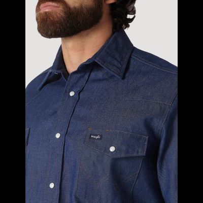 Рубашка Wrangler® Cowboy Cut® RIGID Denim Shirt