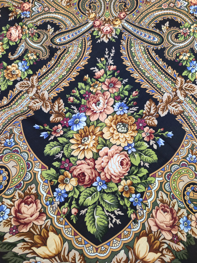 Павловопосадский платок Небесный 391-18