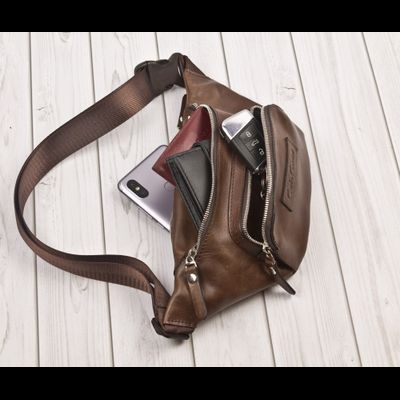 Кожаная поясная сумка Scarlino brown (арт. 7018-04)