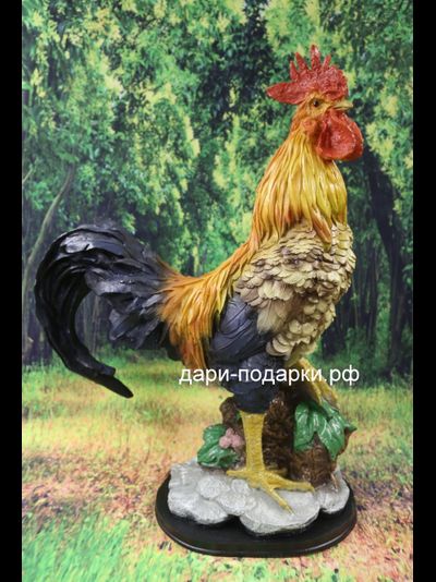 Петух на подставке 58*47см  3,5кг   полистоун Россия 3197/012531-3*