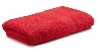 Красное полотенце оптом махровое пр-во Байрамали (бордюр «косичка»)