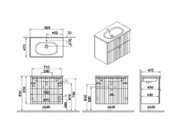 Модуль с круглой раковиной, Vitra Root Groove, 80 см, 2 ящика, матовый белый, 69436