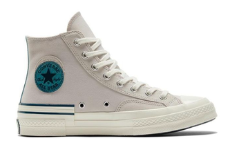 Кеды Converse Chuck Taylor 70 белые высокие с голубым лого