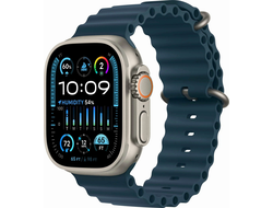 Apple Watch Ultra 2 (2024) Natural Titanium Case Ocean Band Blue