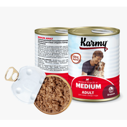 Karmy Medium Adult (Карми медиум) влажный корм (консерва) для собак средних пород из ягненка, 340 г