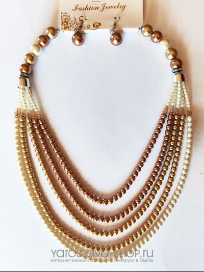 Б-172. Колье из цветного жемчуга и серьги