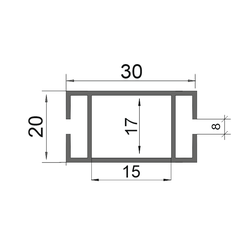 Облегчённый алюминиевый ригель для торговых систем
