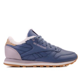 Кроссовки Reebok Classic синие низкие женские с мехом