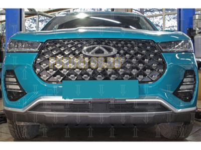 Защита радиатора для Chery Tiggo 7 Pro 2020- black низ